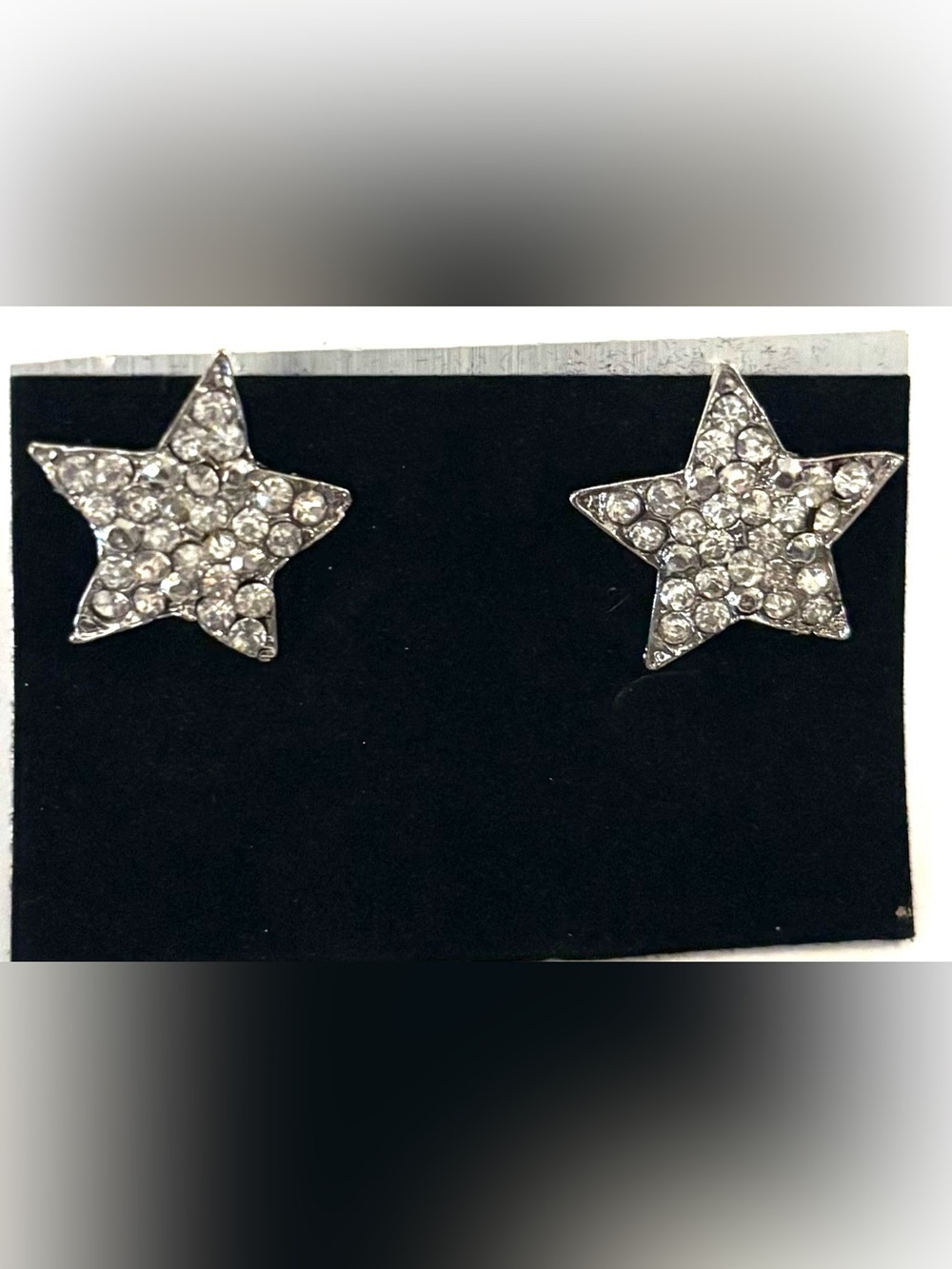 Fashion Jewelry Silver Crystal Star Stud Earrings